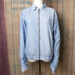 Custom upcycled polo harrington jacket